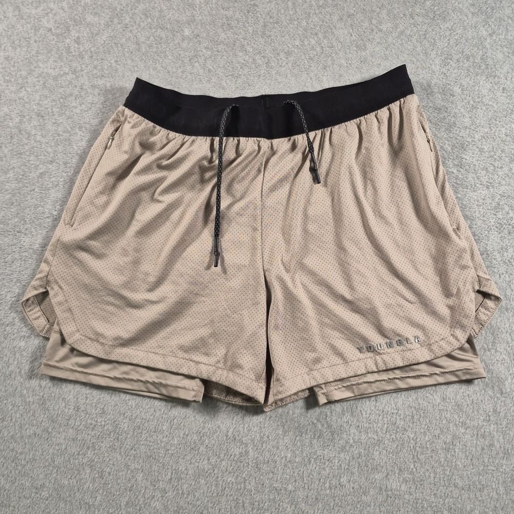 YoungLA shorts Men's Large 129 Trilogy Compression Athletic Lined Workout Gym